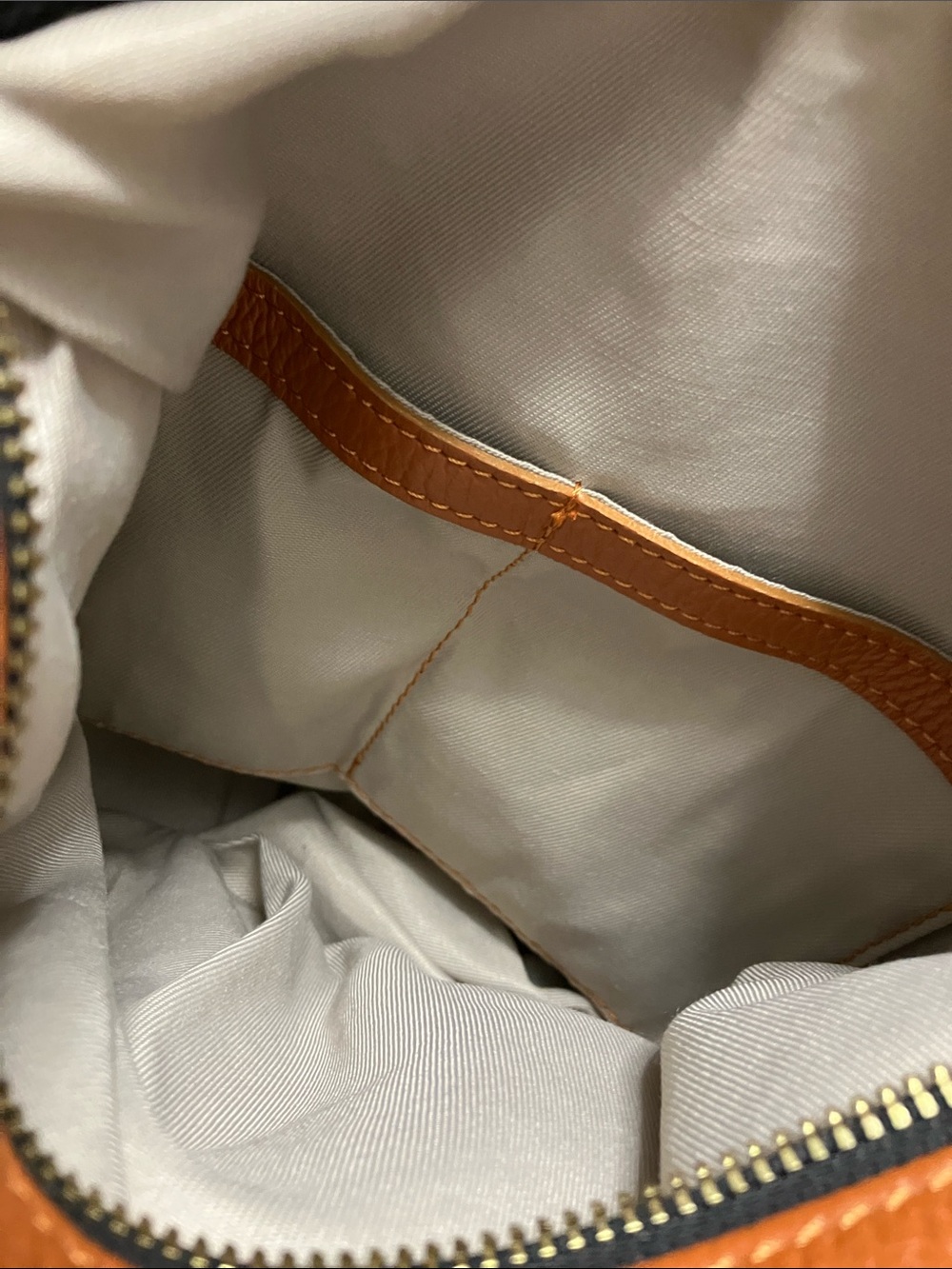 Valentina Convertible Leather Bucket Bag Cognac/Black - Picture 9 of 13